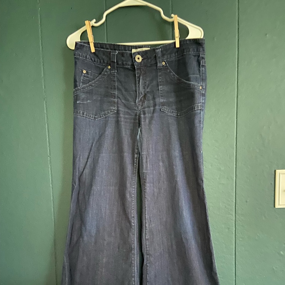 Hudson Wide Leg Trouser Jeans, Darker Wash, 30